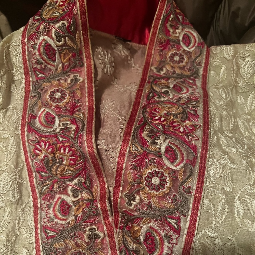 Pink full embroidery kurta